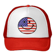 Patriotic Smiley Face Trucker Hats