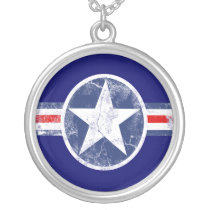 Patriotic Star Red White and Blue Pendant