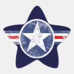 Patriotic Star Vintage Stripes Stickers