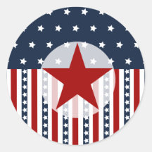 Patriotic Stars and Stripes American Flag Design Round Sticker