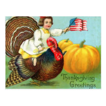 Patriotic Thanksgiving Postcard