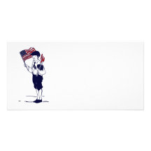 Patriotic US Flag and Fireworks Boy Photo Card Template