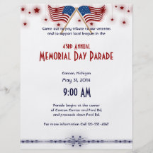Patriotic US Flags and Stars Memorial Day Flyer