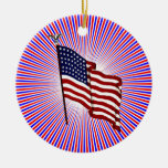 Patriotic USA Flag on Hanging Decoration Ornament