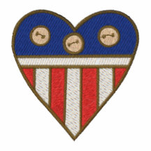 Patriotic USA heart women's embroidered polo shirt