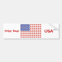 Patriotic USA Polar Bears Bumper Sticker