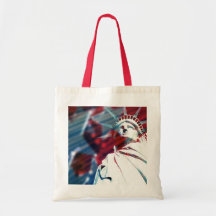 Patriotic USA Statue of Liberty Flag Design Canvas Bag