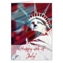 Patriotic USA Statue of Liberty Flag Design Greeting Cards