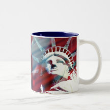 Patriotic USA Statue of Liberty Flag Design Coffee Mugs