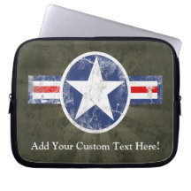 Patriotic Vintage Military USA Star Laptop Computer Sleeve