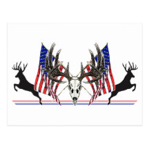 Patriotic Whitetail buck Postcard