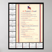 Patriot's Creed 2013 Calendar Posters