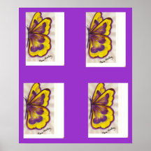 Pat's Yellow Butterfly Poster