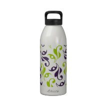 pattern79 PURPLE GREEN VINE SWIRLS PATTERN  TEXTUR Drinking Bottles