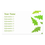 Pattern of Green Leaves. Business Card Template