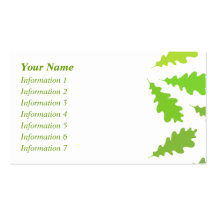 Pattern of Green Leaves. Business Card Template