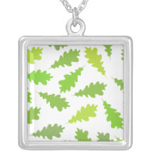 Pattern of Green Leaves. Necklace