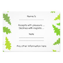 Pattern of Green Leaves. Personalized Invites