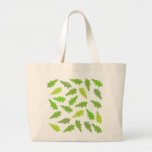 Pattern of Green Leaves. Tote Bags