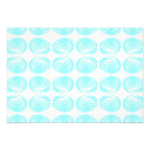 Pattern of Pastel Turquoise Shells. Personalized Announcements