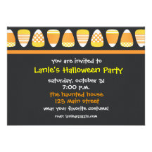 Patterned Candy Corn Invitations