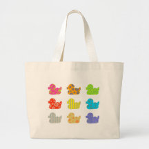 Patterned Ducks Canvas Bag