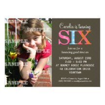 Patterned Six Birthday Party Invitation