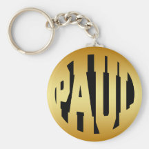PAUL - GOLD TEXT KEYCHAIN