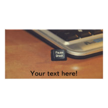 Pause-break key photo card template
