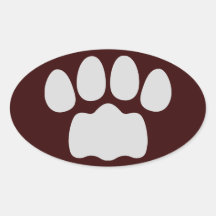 Paw 2 卵形シール・ステッカー