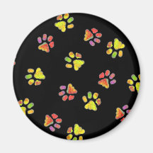 Paw Painting Round Fridge Magnet