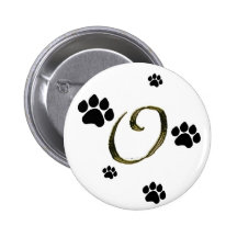 Paw Print Monogram Button