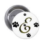 Paw Print Monogram Button