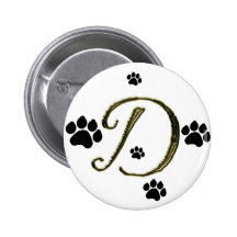 Paw Print Monogram Button