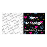 Paw Prints and Hearts Custom Photo Card