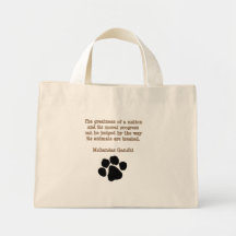 PawPrintGhandi Canvas Bags