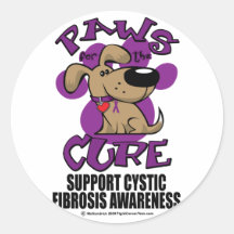 Paws for the Cure Cystic Fibrosis Round Stickers