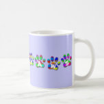 Paws Rainbow Colour Pawprints Tea Coffee Mugs