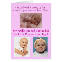 Payton's 1st Birthday Invitation Card