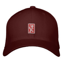 PC Ice Cream Man Logo (drk red/crm) Embroidered Hats