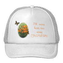 Pch Lilies & butterflies Cap - personalise Hat