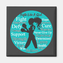 PCOS Fight Like A Girl Warrior Collage Fridge Magnets