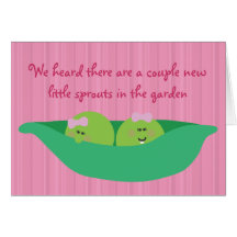 Pea Pod Pals New Baby Girls Congratulations Card