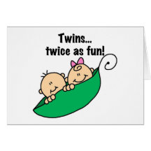 Pea Pod Twins Twice as Fun Greeting Cards