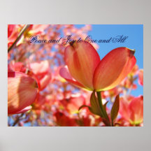Peace and Joy to One and All art prints Dogwoods