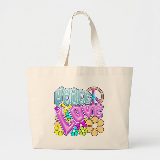 Peace And Love Canvas Bags