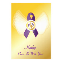 Peace Be With You! General Cancer Ribbon-Customise Personalized Invitation