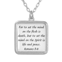 peace bible verse encouragement Romans 8:6 Personalized Necklace