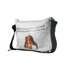 Peace Brown Angel Bear Scripture Messenger Bag