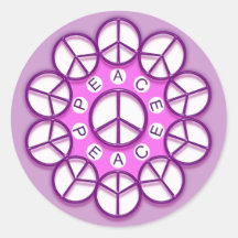 PEACE CIRCLES ROUND STICKER